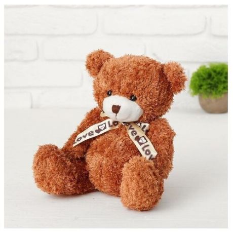 Мягкая игрушка Медведь с бантиком, 22 см 4462349 .