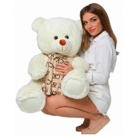 Мягкая игрушка Большой плюшевый медведь Кевин Молочный - 110 см