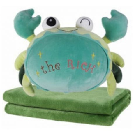 Крабик зелёный 3 в 1 Плед подушка и игрушка