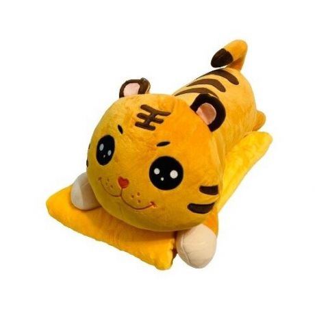 Мягкая игрушка с пледом внутри оранжевый Тигр.