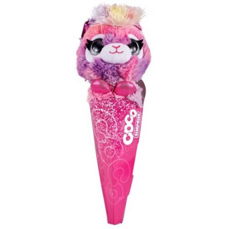 Мягкая игрушка Zuru в конусе Coco Surprise Лама, 27 см, розовый