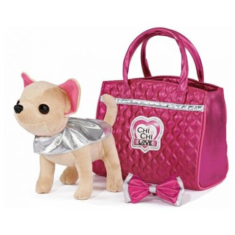 Собачка Chi Chi Love Чихуахуа Гламур с розовой сумочкой и бантом - 20 см (Simba)