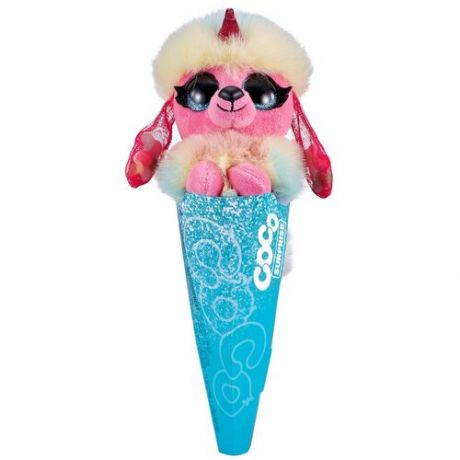 Мягкая игрушка Zuru в конусе Coco Surprise Пудель, 27 см, розовый/голубой