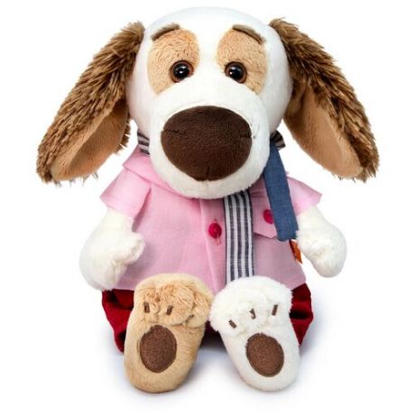 Budi Basa Мягкая игрушка Собака Бартоломей Baby с полосатым шарфом, 20 см