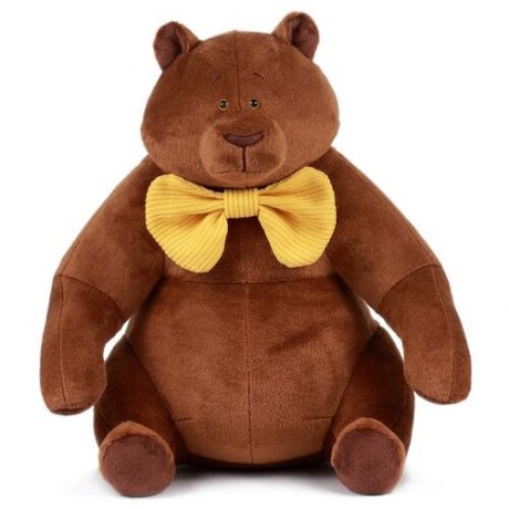 Мягкая игрушка KULT of toys Медведь Mr. Brown с бантом, 30 см, коричневый
