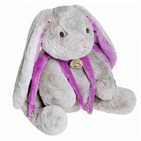Мягкая игрушка Кролик 30 см серый/фиолетовый