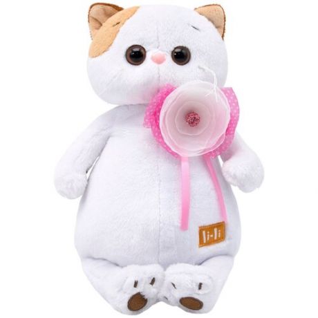 Мягкая игрушка Basik&Co Кошка Ли-Ли с цветком, 24 см