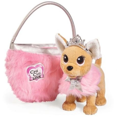 Мягкая игрушка Simba Chi chi love Собачка принцесса с сумкой и накидкой, 20 см