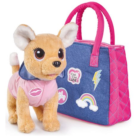 Мягкая игрушка Simba Chi-chi love Собачка Городская мода с сумочкой и стикерами, 20 см