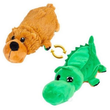 Мягкая игрушка ABtoys Вывернушка Медведь-Крокодил, 16 см