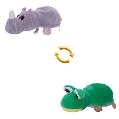 Мягкая игрушка ABtoys Вывернушка Лягушка-Носорог, 16 см