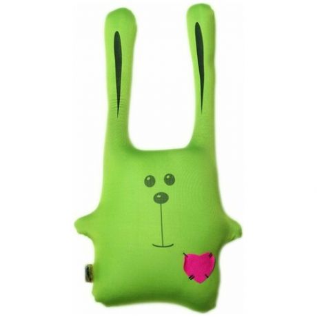 Подушка-игрушка антистресс Штучки, к которым тянутся ручки Заяц Ушастик зеленый, 43 см