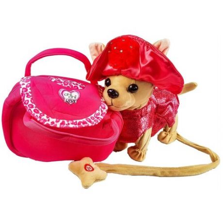 Интерактивная мягкая плюшевая игрушки для малышей и детей собачка в шляпе, в сумке на мягком поводке
