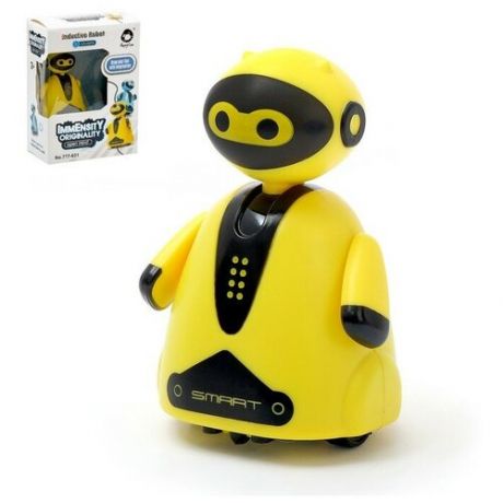 Робот «Умный бот», ездит по линии, световые эффекты, цвет жёлтый
