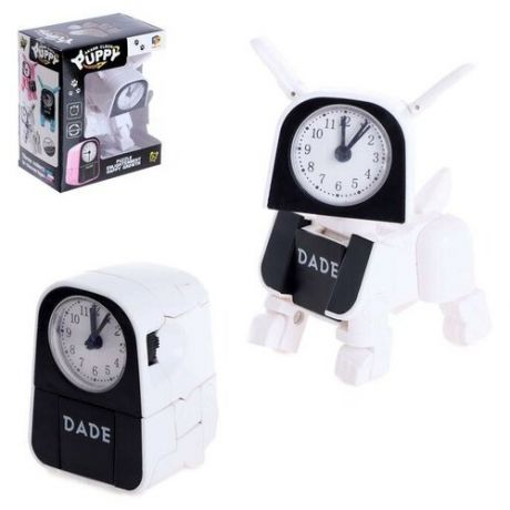 Market-Space Робот-часы «Щенок», трансформируется в будильник, работает от батареек