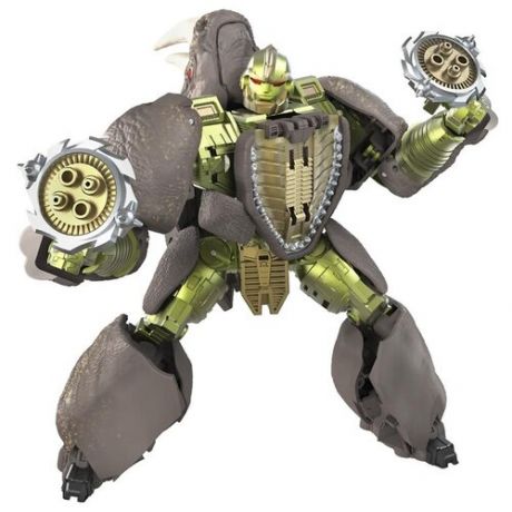Трансформер Transformers Королевство. Класс Вояджеры. Ринокс (F0695), серый/зеленый