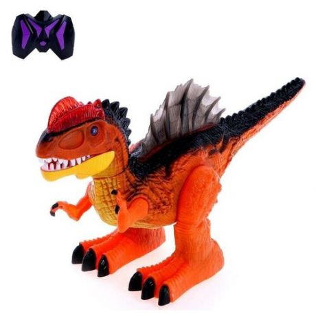 Динозавр радиоуправляемый T-Rex, двигает головой, работает от аккумулятора, цвет оранжевый