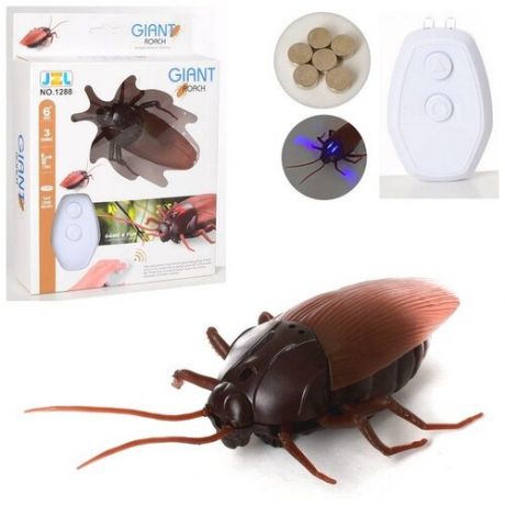 Интерактивные насекомые и пресмыкающиеся. Гиганский таракан ИК управление, световые эффекты - Junfa Toys [1288]