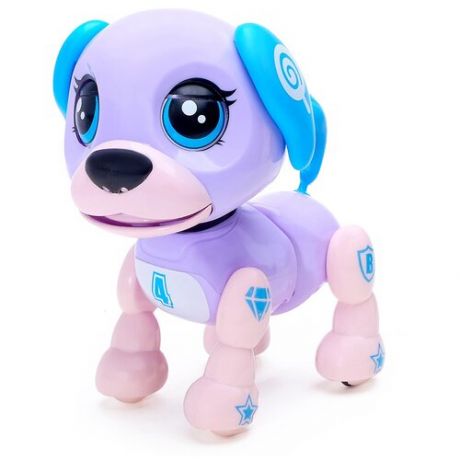 Интерактивная игрушка-щенок Маленький друг, поёт песенки, отвечает на вопросы, цвет фиолетовый 401 .