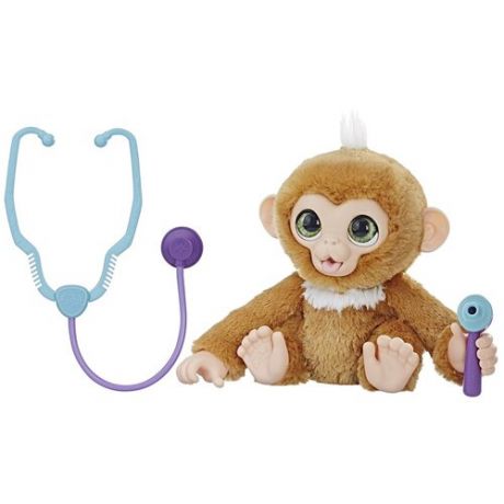 Интерактивная мягкая игрушка FurReal Friends Вылечи обезьянку E0367, коричневый