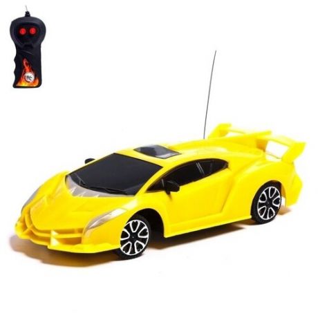 Машина радиоуправляемая "Суперкар", работает от батареек, цвет жёлтый