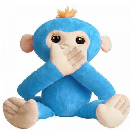 Интерактивная мягкая игрушка WowWee Fingerlings Hugs Обезьянка-обнимашка, голубой