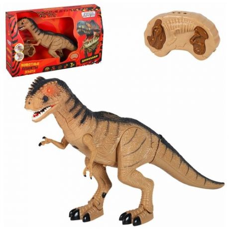 Динозавр на радиоуправлении свет звук ходит двигает головой игрушка для детей с пультом управления на батарейках
