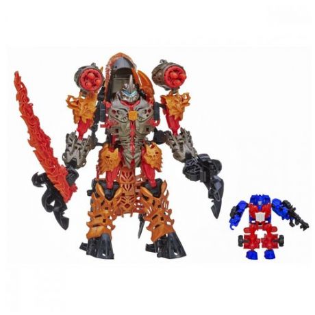 Робот-трансформер Transformers Констракт-Боты Гримлок и Оптимус Прайм A6146, красный/оранжевый/синий