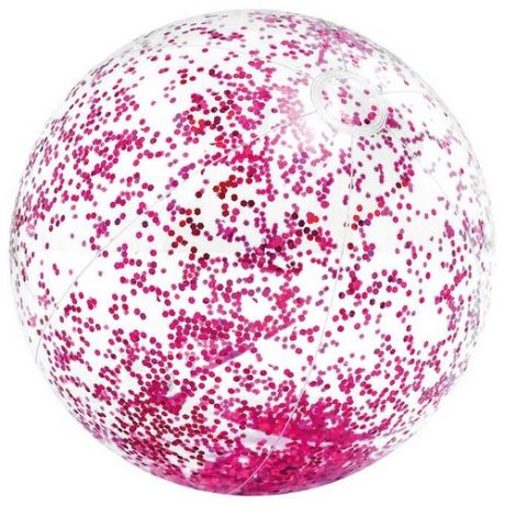 Мяч пляжный Intex 58070 прозрачный/розовый