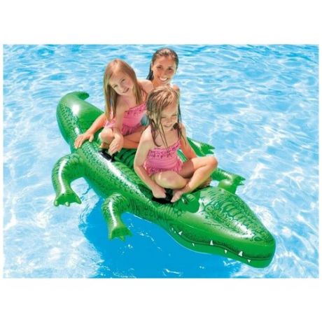 Матрас для плавания Зеленый крокодил, Детская надувная игрушка, Надувная фигура для воды 203*114 см