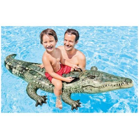 Матрас для плавания Серый крокодил, Детская надувная игрушка, Надувная фигура для воды 170*86 см