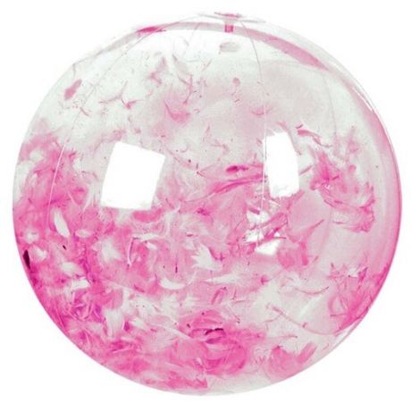 Пляжный надувной мяч, цвет розовый, размер 50 см