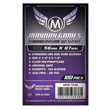 Протекторы для карт Mayday Games Games Standard USA Card Sleeves 56 mm х 87 mm