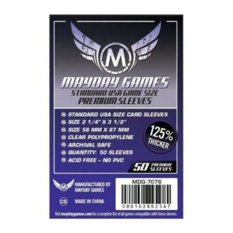 Протекторы для карт Mayday Games Standard USA Games Size Premium Sleeves 56*87 мм