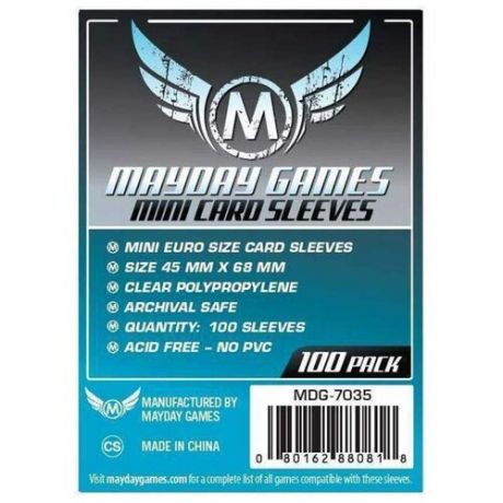 Протекторы для карт Mayday Games Mini Euro 45 x 68 mm