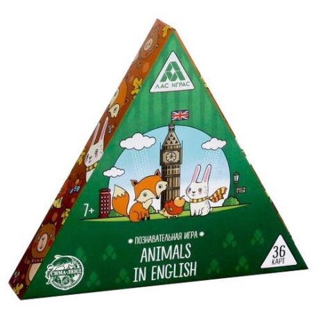 Познавательная игра "Animals in English", 36 карт, 7+