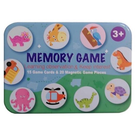 Развивающая игра на запоминание SHAPES PUZZLE Boy Серия Memory game в жестяной коробке