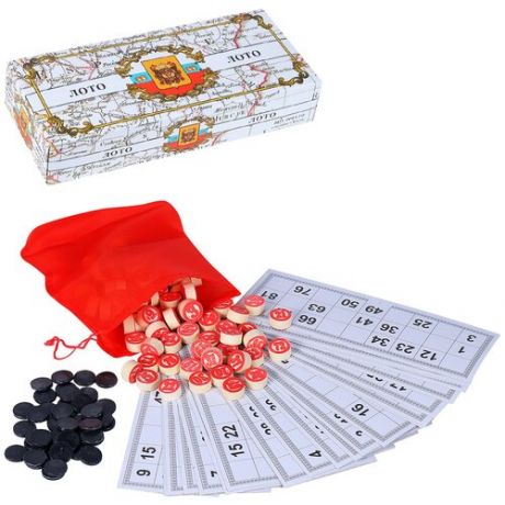 Настольная игра "Русское лото", развлекательная игра для детей и взрослых, развивающая игра, 24 карточки, бочонки и фишки, семейная игра, белый