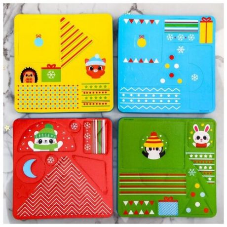 Настольная игра для малышей Крошка Я "Новогодний городок", EVA, карточки (4967953)