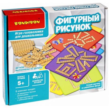 Bondibon Игра-головоломка для дошкольников "Фигурный рисунок", ВВ5167