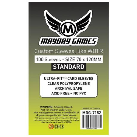 Протекторы Mayday Games Custom Sleeves, для WOTR 70 x 120 мм (100 шт)