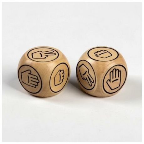 Настольная игра Лас Играс Кубики решают, "Камень, ножницы, бумага", 2 кубика, 14+ (5189176)