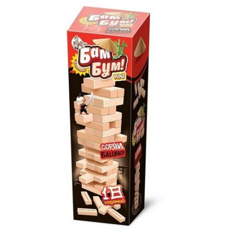 Настольная игра для детей и взрослых Бам-Бум mini падающая башня 02790