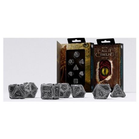 Набор металлических кубиков для настольных ролевых игр (Dungeons and Dragons, DnD, D&D, Pathfinder) - Metal Call of Cthulhu Dice Set