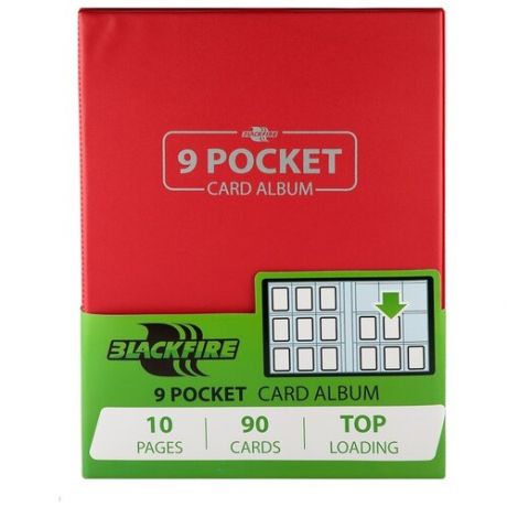 Альбом для хранения коллекрионных карт Black Fire 9 Pocket Card Album, BCCA_0903, красный