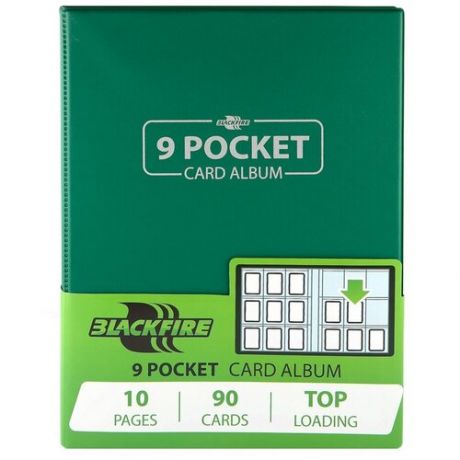 Альбом для хранения коллекрионных карт Black Fire 9 Pocket Card Album, BCCA_0905, зеленый