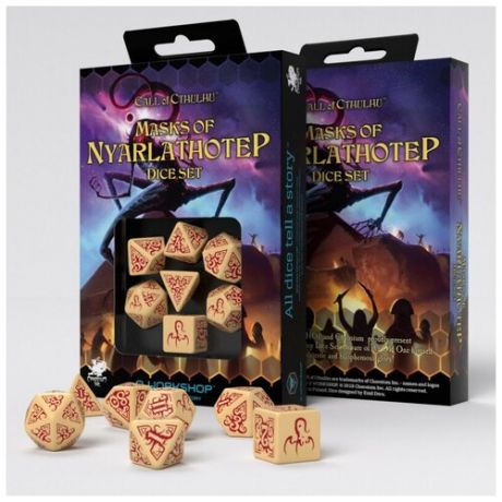 Набор кубиков для настольных ролевых игр (Dungeons and Dragons, DnD, D&D, Pathfinder) - Call of Cthulhu: Masks of Nyarlathotep Dice Set