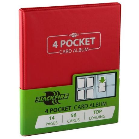 Альбом для хранения коллекрионных карт Black Fire 4 Pocket Card Album, BCCA_0403, красный