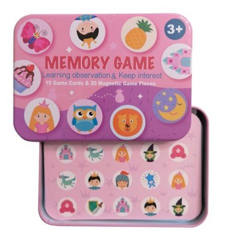 Развивающая игра на запоминание SHAPES PUZZLE Girl Серия Memory game в жестяной коробке