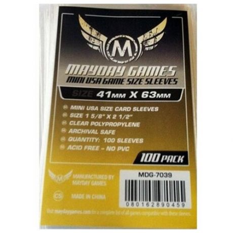 Протекторы Mayday Games Mini USA Card Sleeves - 41 x 63 мм (100шт)